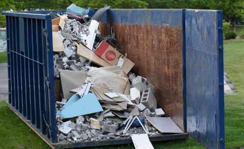 Clean office environment with waste containers